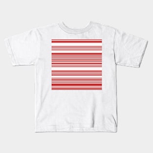 Valentine Red And White Splattered Stripes Kids T-Shirt